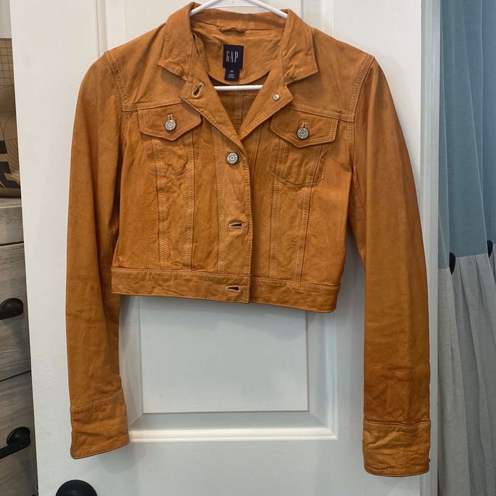 Gap Genuine Lamb Leather Crop Jacket